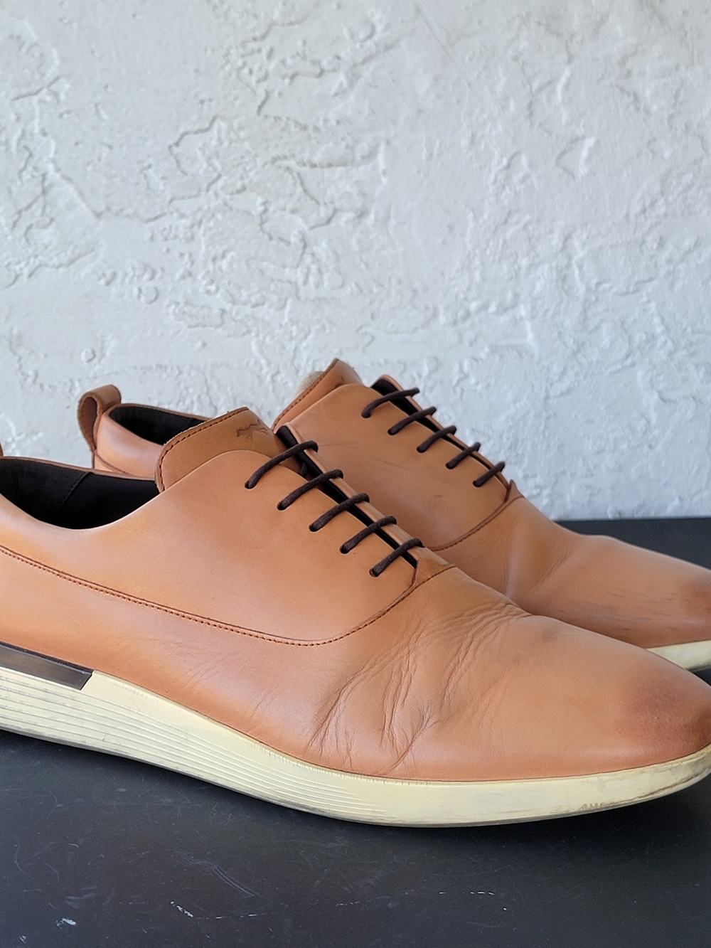 Wolf & Shepherd Crossover Derby Sneakers Shoes Tan Leather Mens Size 13 M